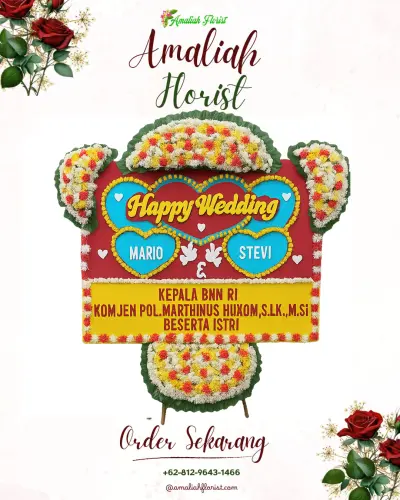 Karangan Papan Bunga Pernikahan di Sepakung